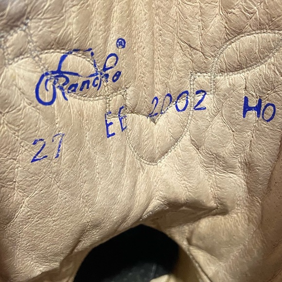 Unique light green leather cowboy boots, W 9, marbled green leather - Picture 8 of 8